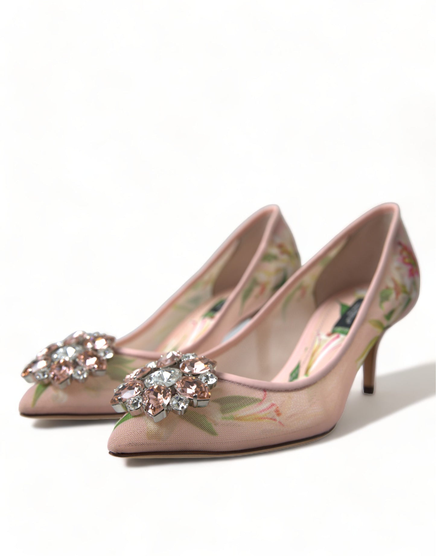 Dolce & Gabbana Elegant Pink Floral Crystal Pumps EU36 / US5.5