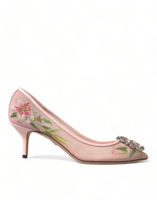 Dolce & Gabbana Elegant Pink Floral Crystal Pumps EU36 / US5.5