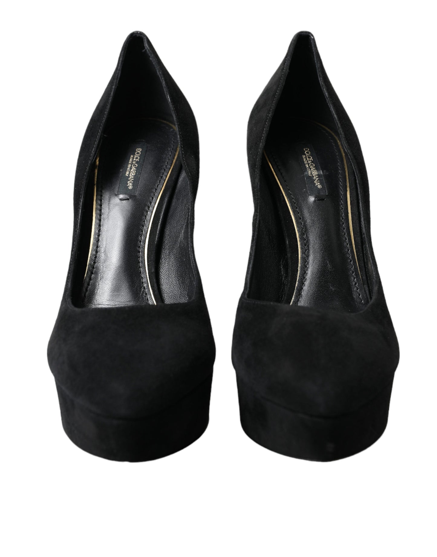 Dolce & Gabbana Black Suede Heeled Pumps Sophistication EU40 / US9.5