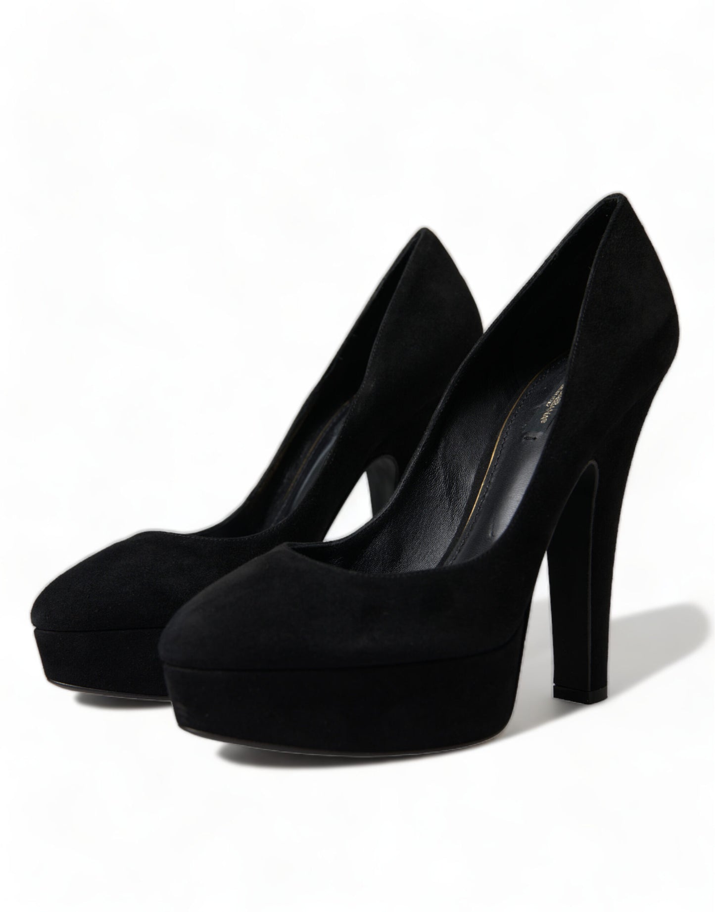 Dolce & Gabbana Black Suede Heeled Pumps Sophistication EU40 / US9.5