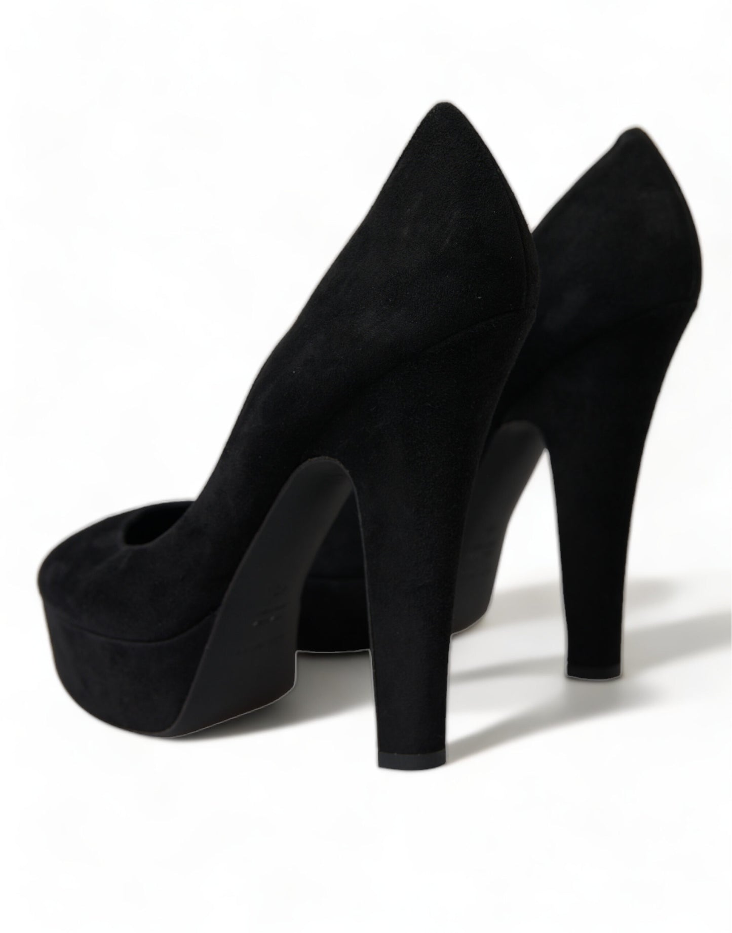 Dolce & Gabbana Black Suede Heeled Pumps Sophistication EU40 / US9.5