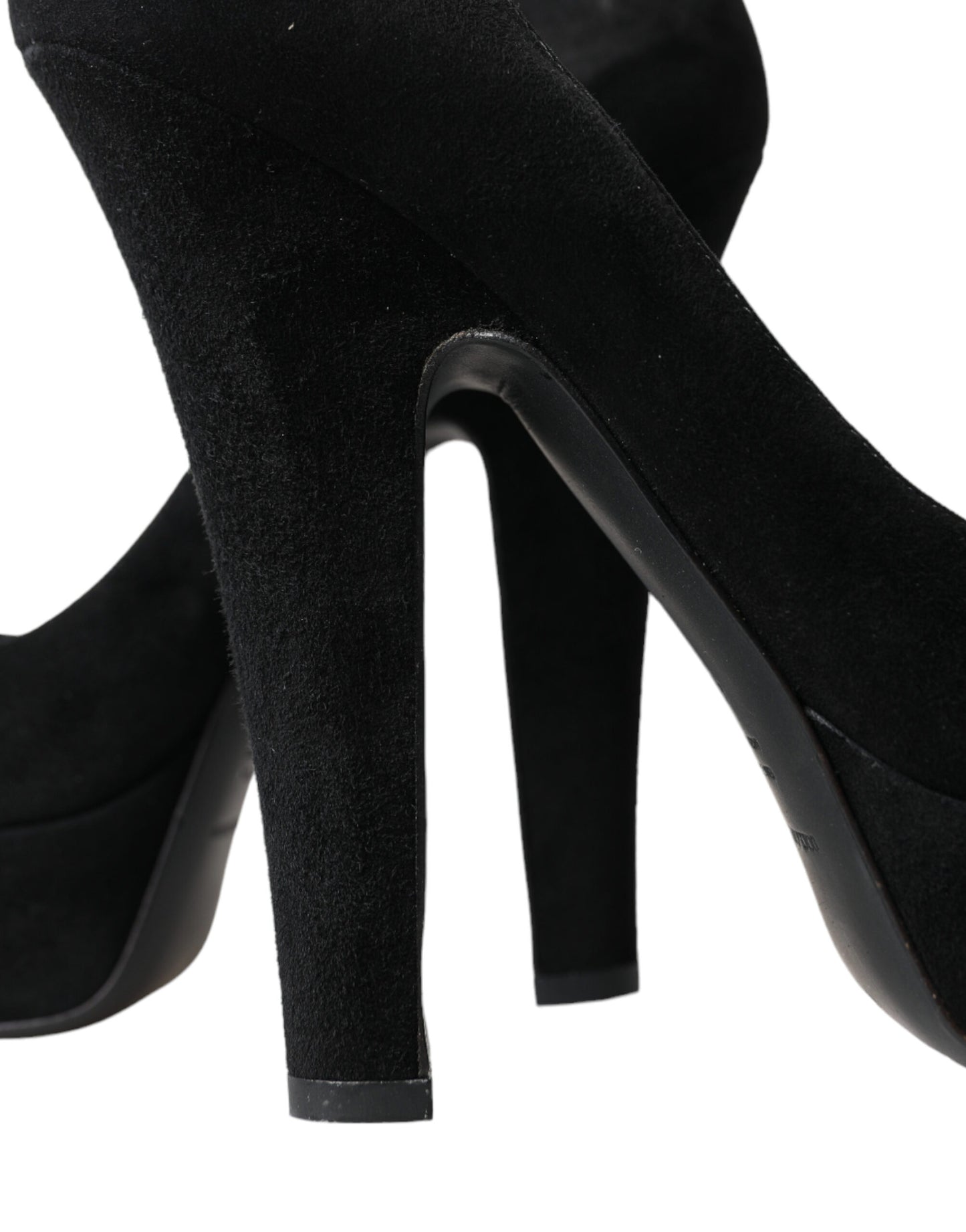 Dolce & Gabbana Black Suede Heeled Pumps Sophistication EU40 / US9.5