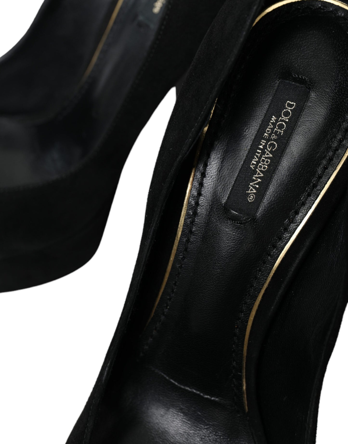 Dolce & Gabbana Black Suede Heeled Pumps Sophistication EU40 / US9.5