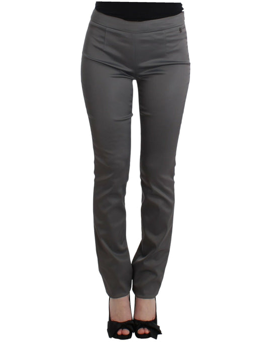 John Galliano Chic Gray Slim-Fit Designer Pants IT40 | S