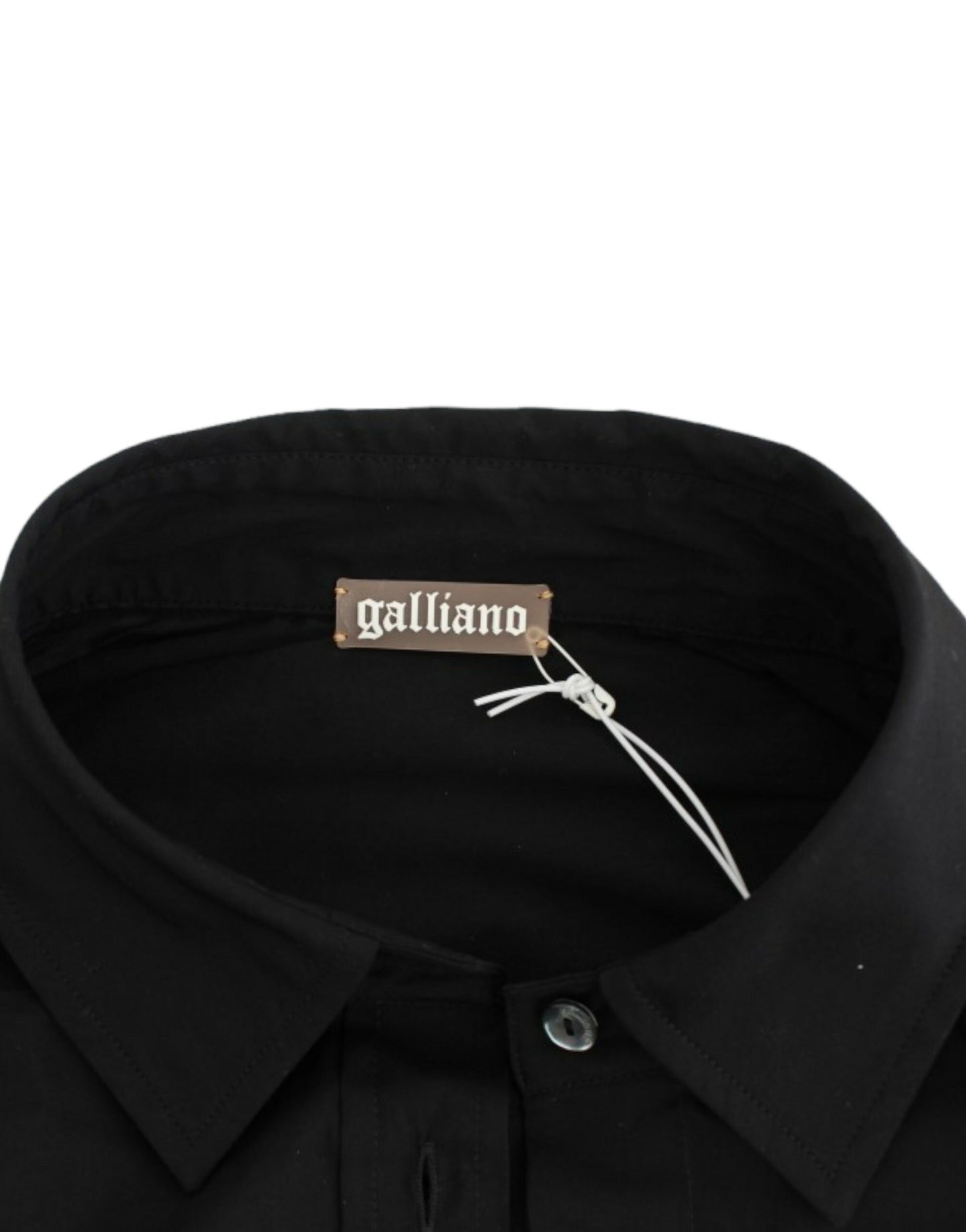 John Galliano Elegant Black Cotton Stretch Shortsleeve Blouse IT40 | S