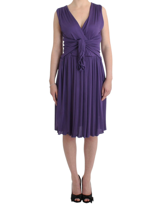 John Galliano Elegant Purple Knee-Length Jersey Dress IT42 | M