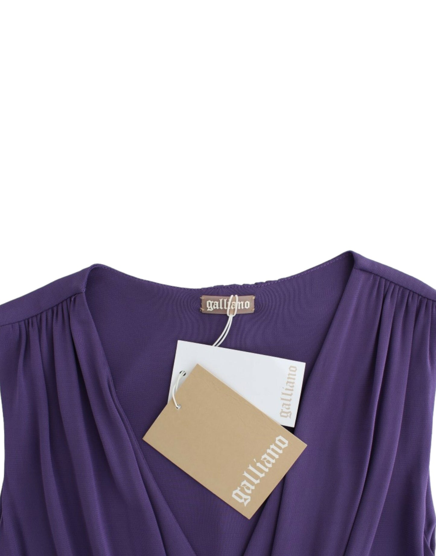 John Galliano Elegant Purple Knee-Length Jersey Dress IT42 | M