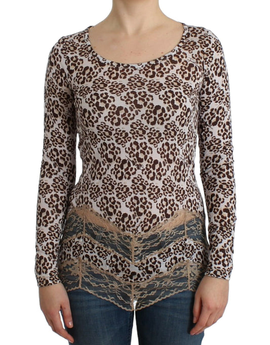 Cavalli Elegant Floral Lace Longsleeve Top IT44 | L