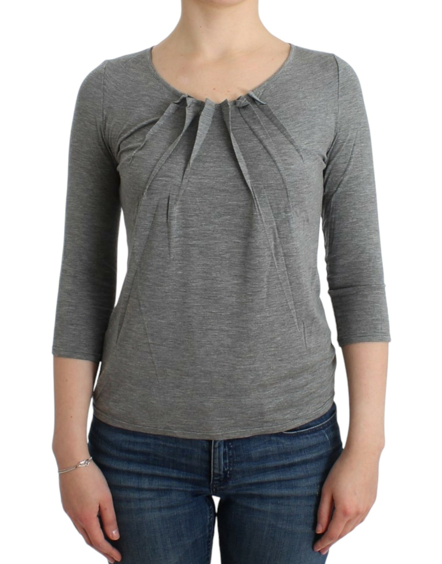 Cavalli Elegant Gray Cashmere-Blend Jumper IT48 | XXL