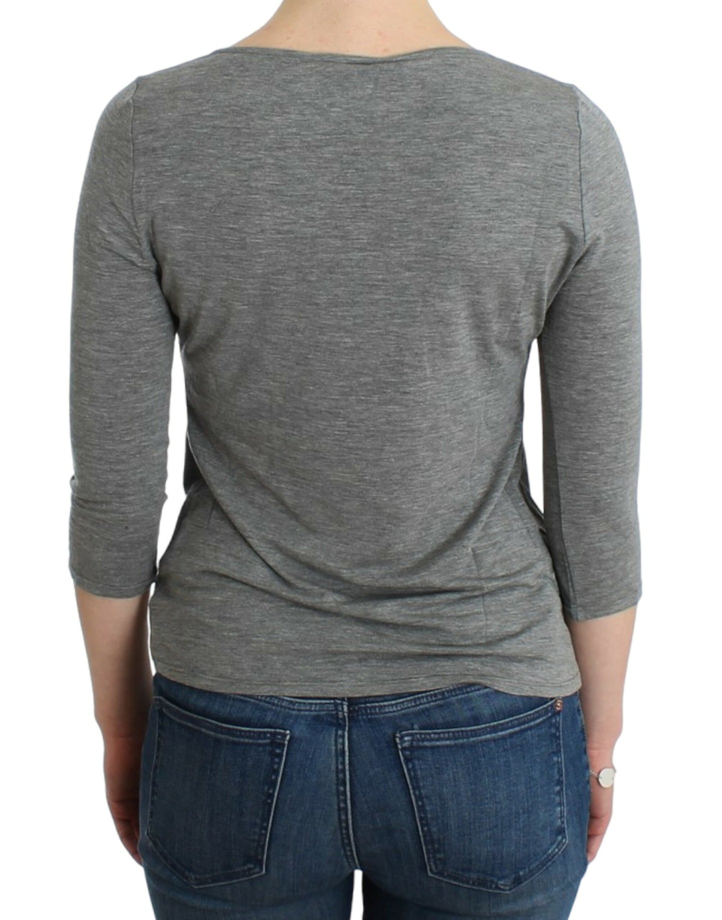 Cavalli Elegant Gray Cashmere-Blend Jumper IT48 | XXL