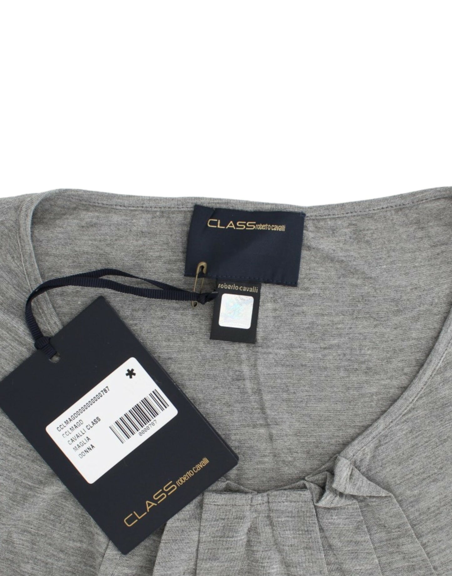 Cavalli Elegant Gray Cashmere-Blend Jumper IT48 | XXL