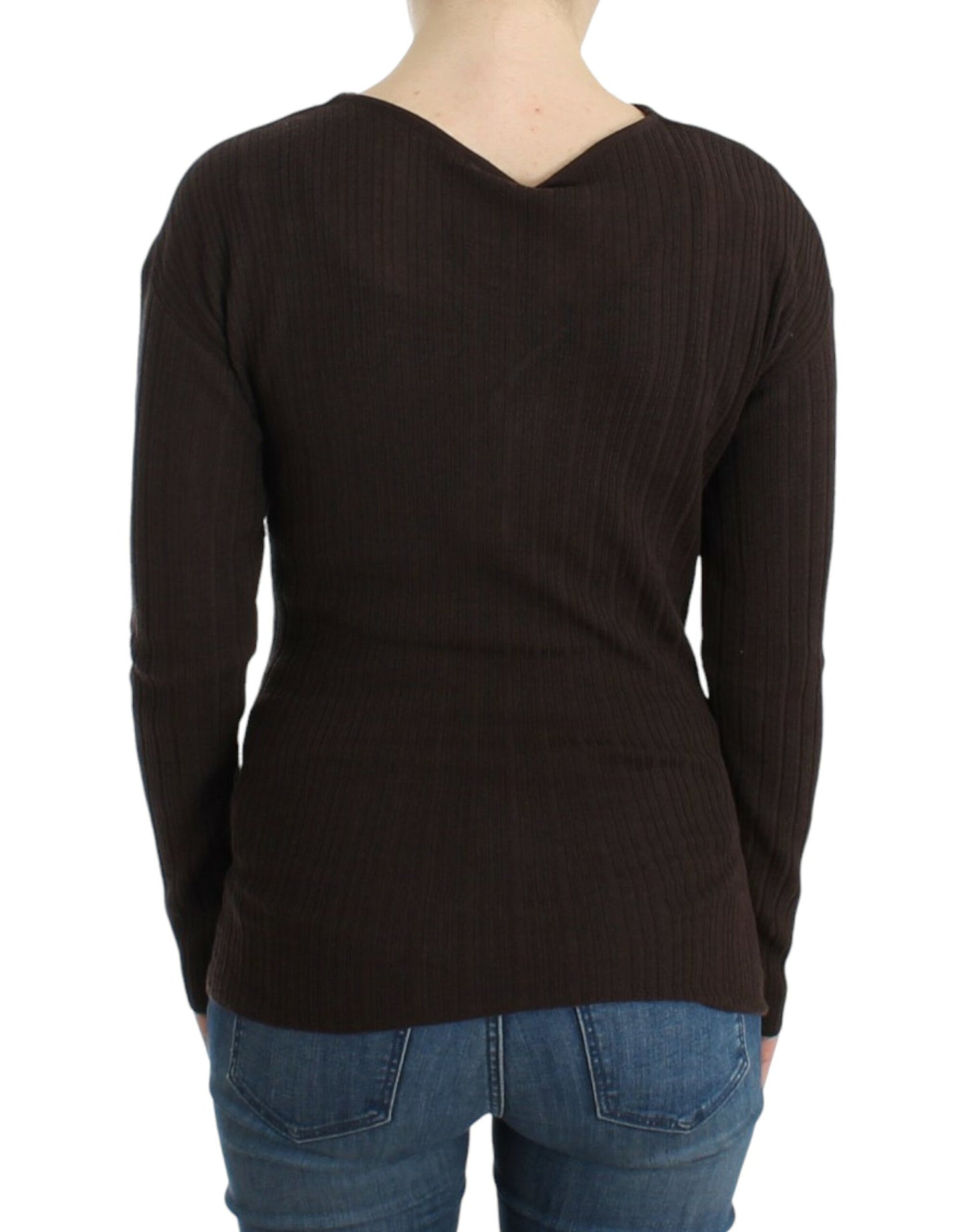 Cavalli Chic Keyhole Virgin Wool Sweater IT44 | L