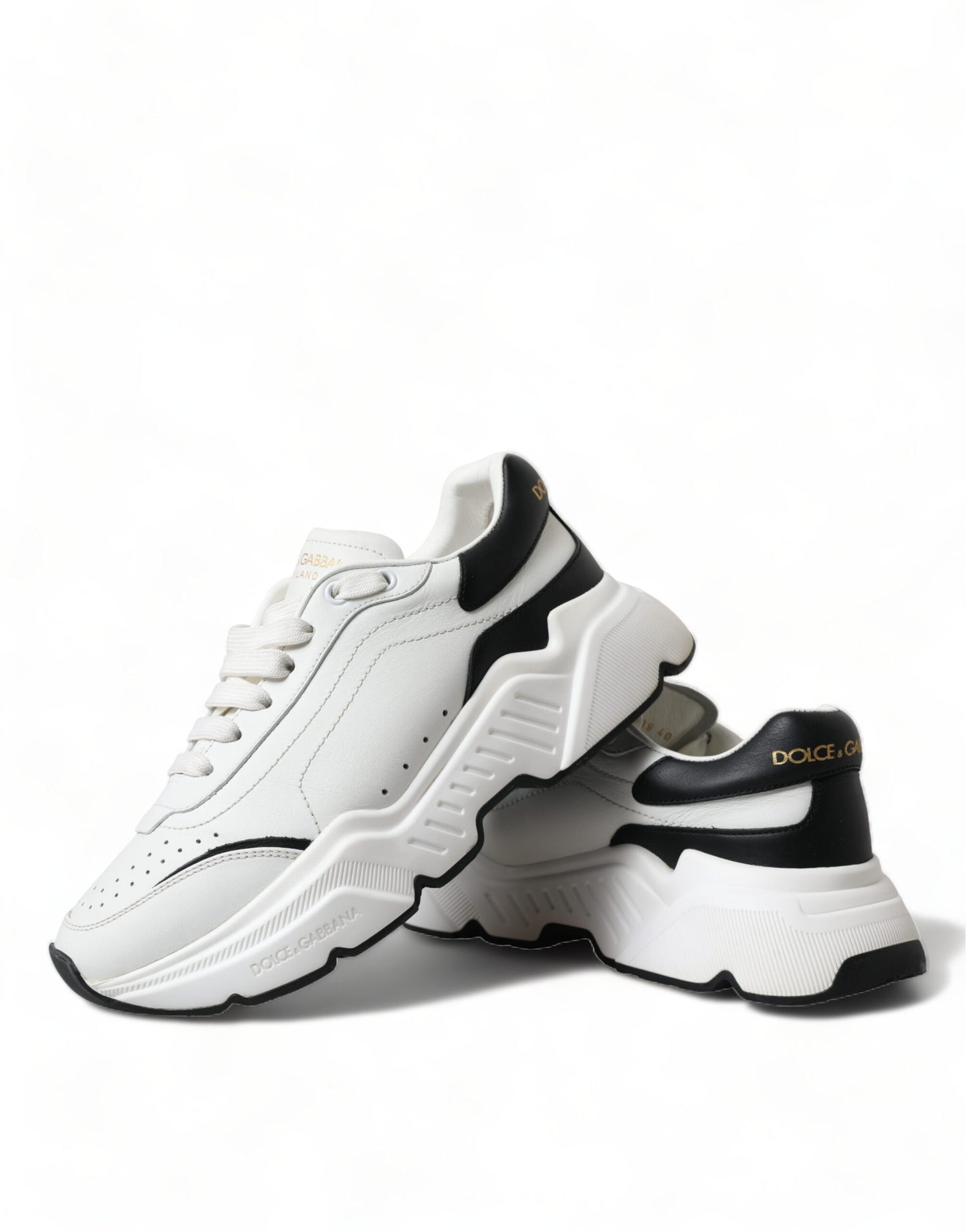 Dolce & Gabbana Chic Black & White Daymaster Leather Sneakers EU40 / US9.5