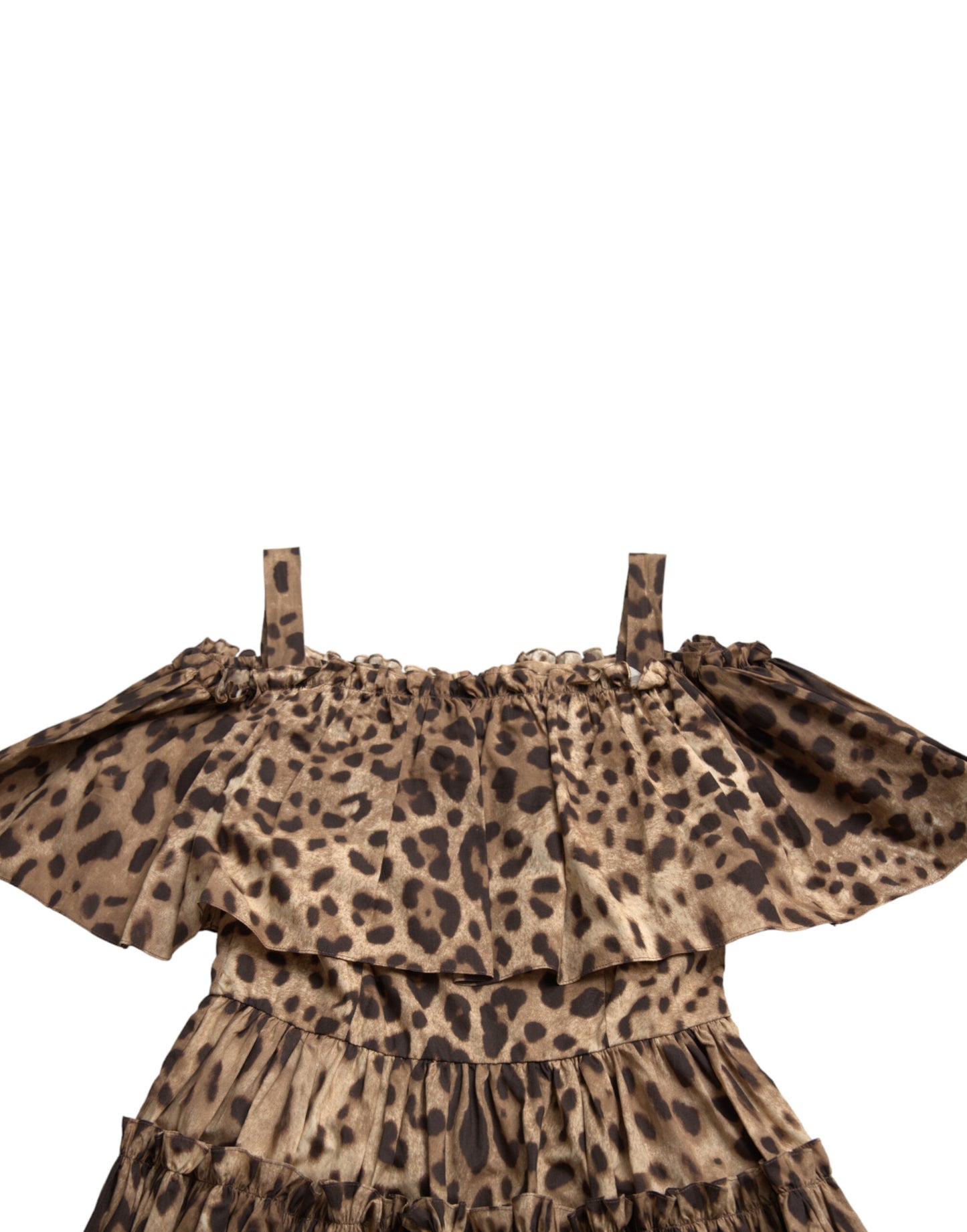 Dolce & Gabbana Leopard Print A-Line Cotton Dress IT36 / XS