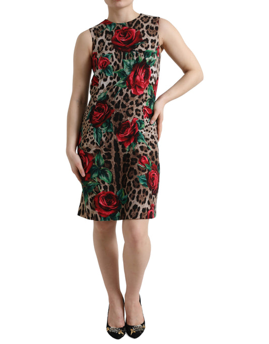 Dolce & Gabbana Elegant Leopard Floral A-Line Dress IT36 / XS