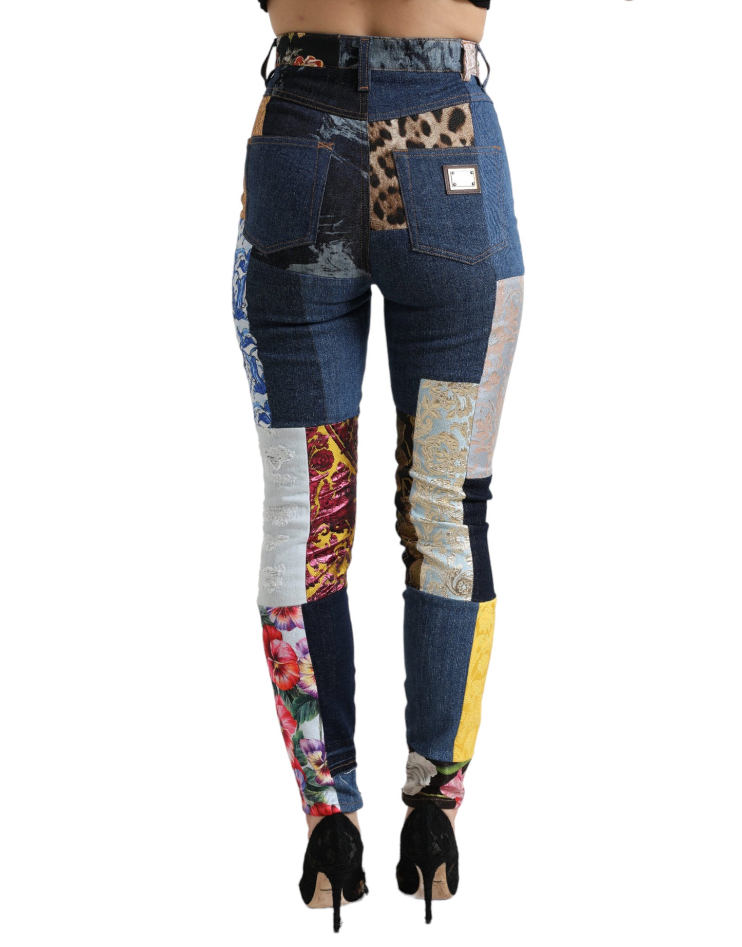 Dolce & Gabbana Vibrant Patchwork Skinny Jeans IT38 / XS