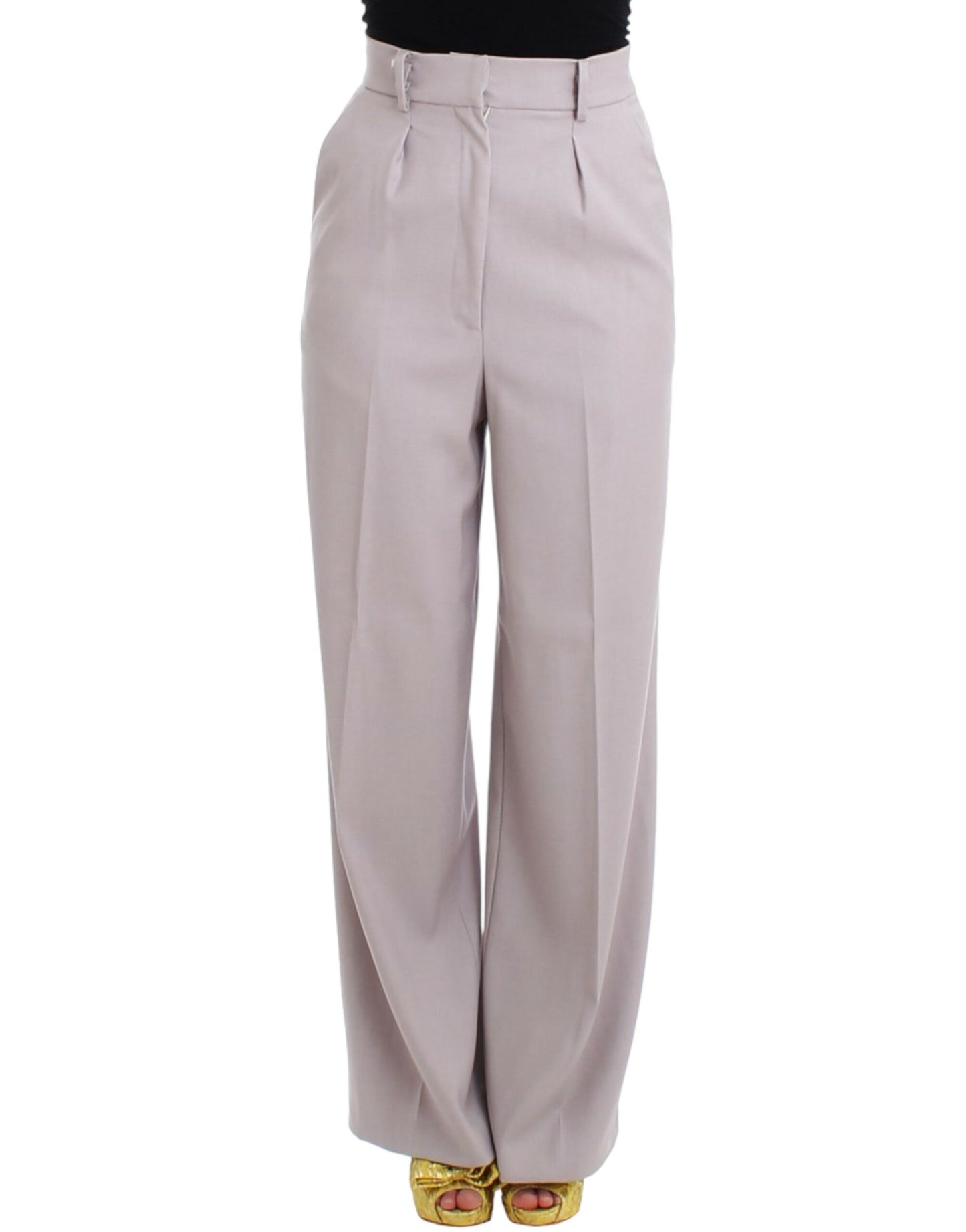 Cavalli Sophisticated High Waisted Gray Pants IT40 | S