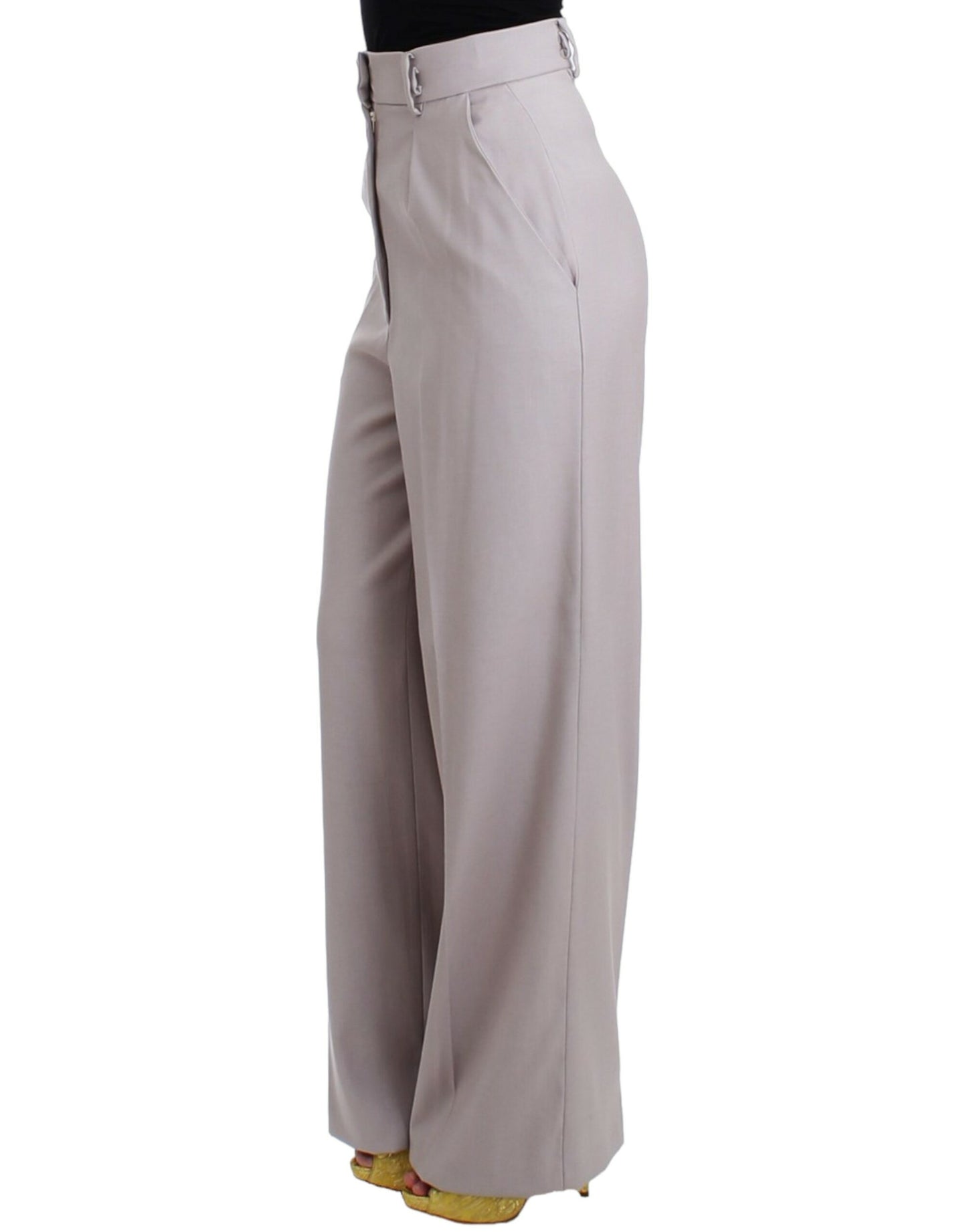 Cavalli Sophisticated High Waisted Gray Pants IT40 | S