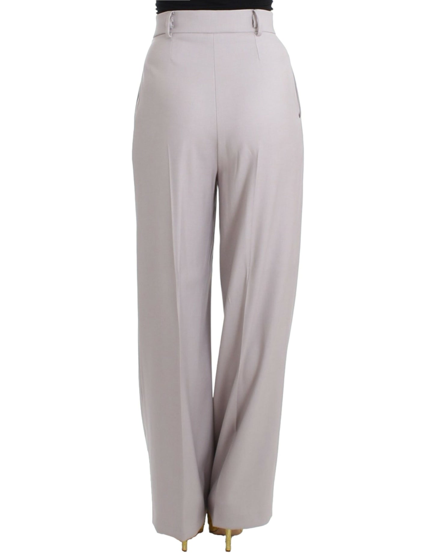 Cavalli Sophisticated High Waisted Gray Pants IT40 | S