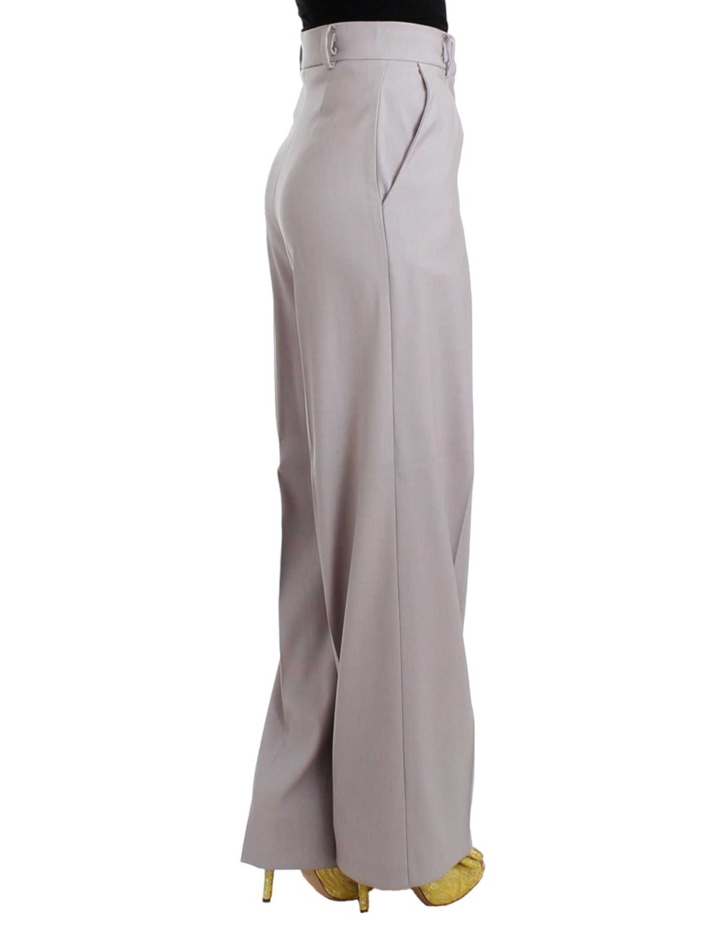 Cavalli Sophisticated High Waisted Gray Pants IT40 | S