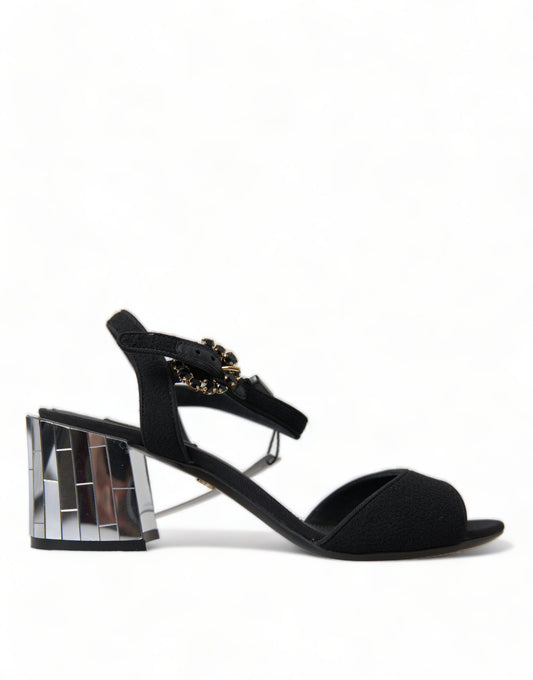 Dolce & Gabbana Elegant Ankle Strap Sandals with Mirror Heels EU35 / US4.5