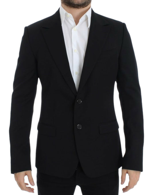 Dolce & Gabbana Elegant Slim Fit Black Wool Blazer IT48 / M