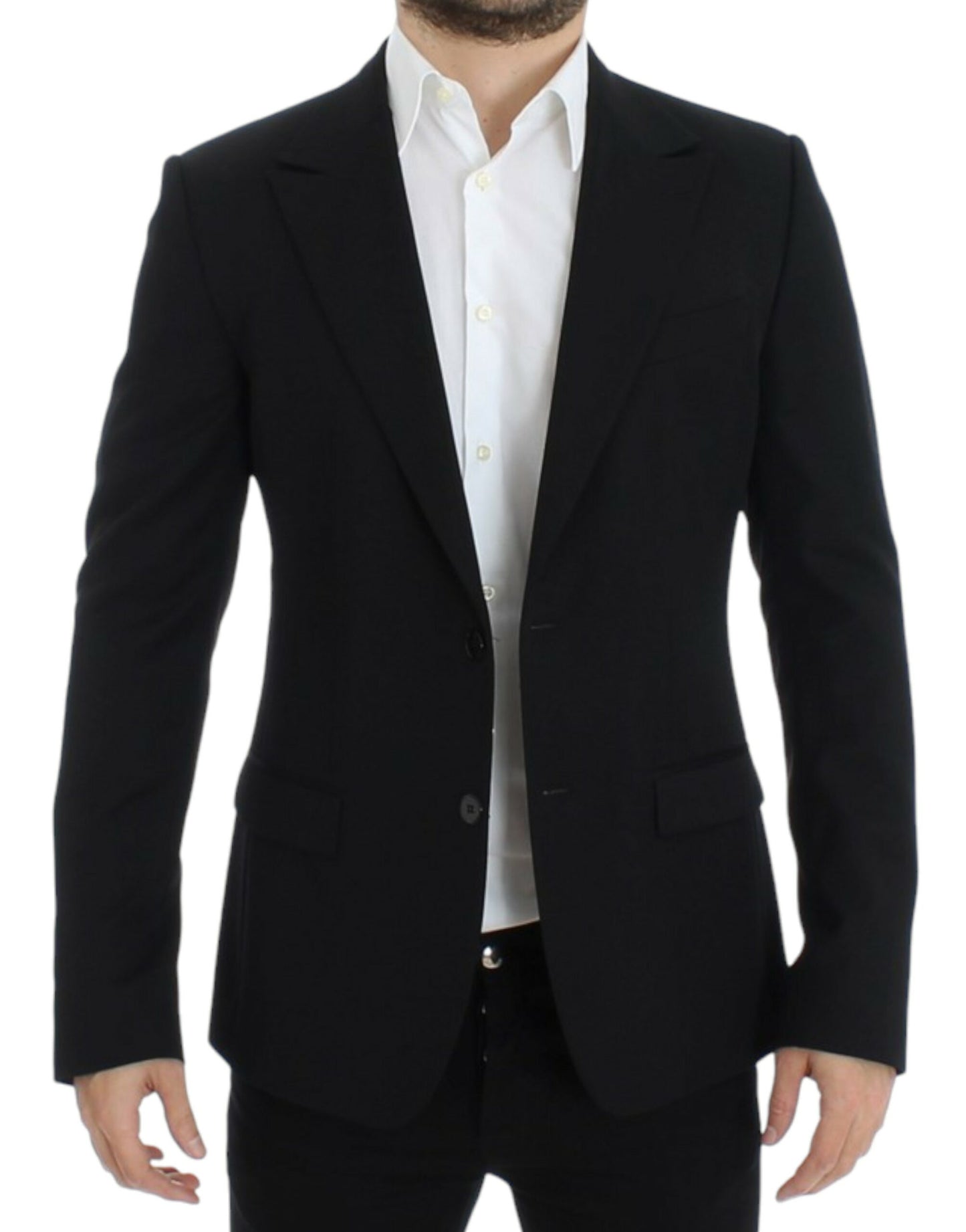 Dolce & Gabbana Elegant Slim Fit Black Wool Blazer IT48 / M