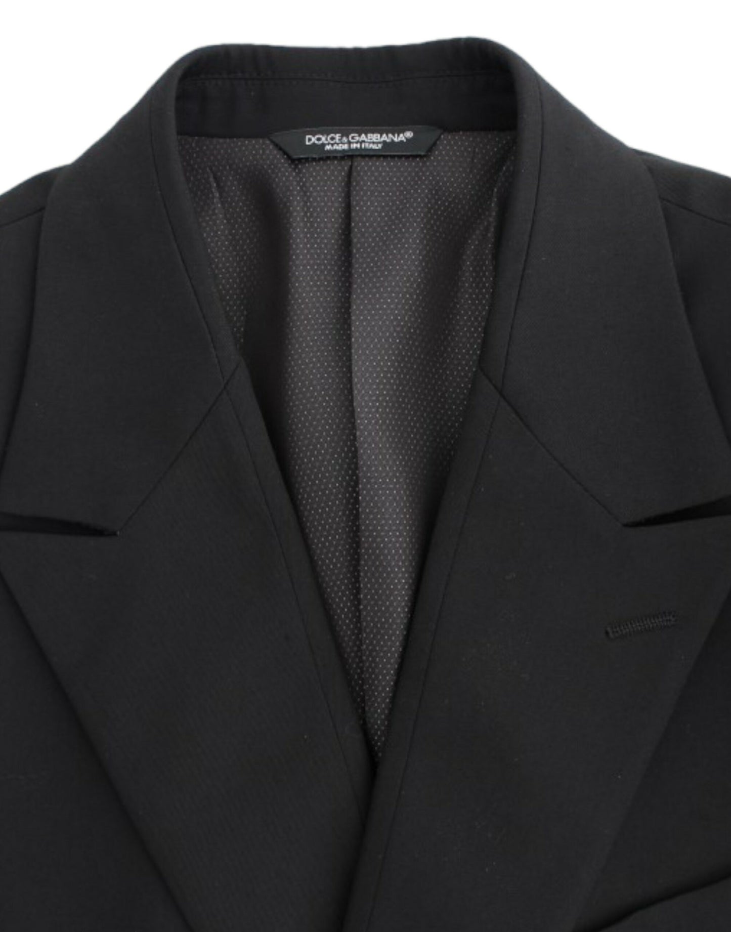 Dolce & Gabbana Elegant Slim Fit Black Wool Blazer IT48 / M