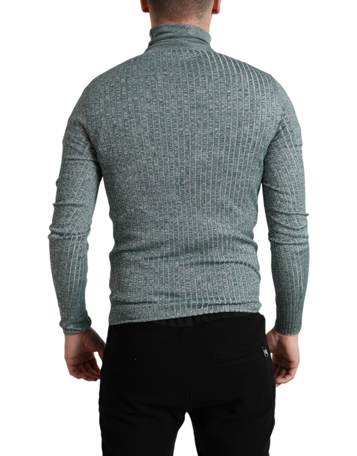 Dolce & Gabbana Elegant Green Turtleneck Pullover Sweater IT48 / M