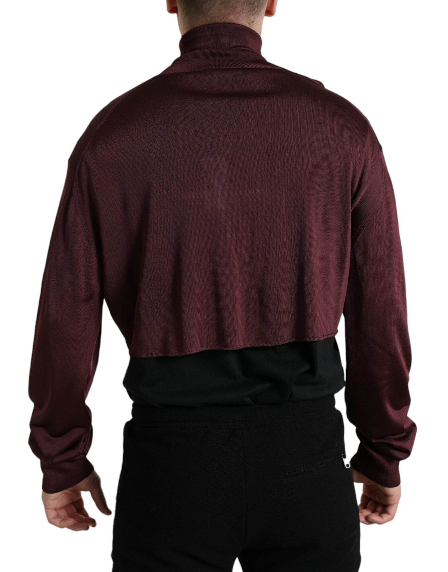 Dolce & Gabbana Maroon Turtleneck Viscose Sweater IT48 / M