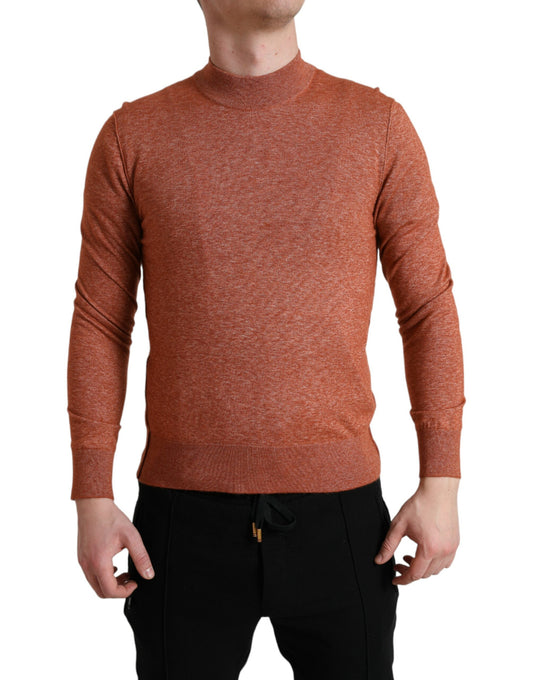 Dolce & Gabbana Silk-Cashmere Orange Crew Neck Sweater IT48 / M