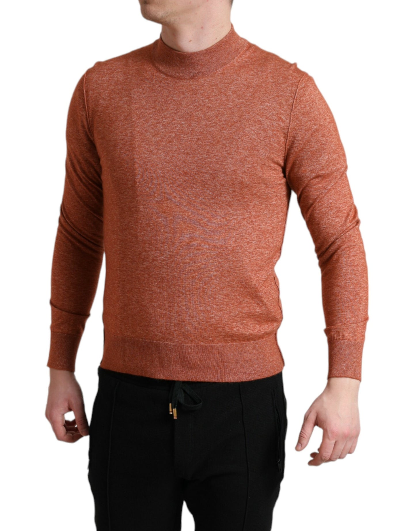 Dolce & Gabbana Silk-Cashmere Orange Crew Neck Sweater IT48 / M