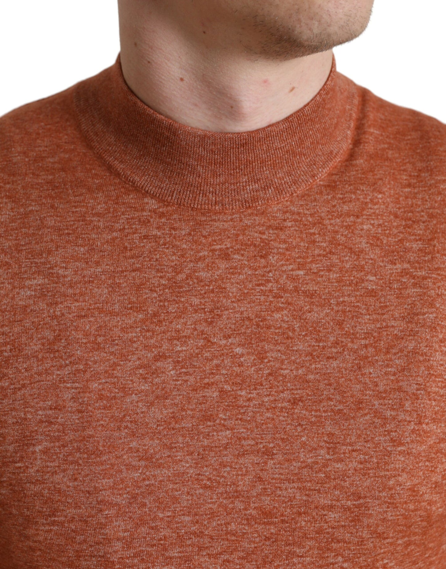 Dolce & Gabbana Silk-Cashmere Orange Crew Neck Sweater IT48 / M