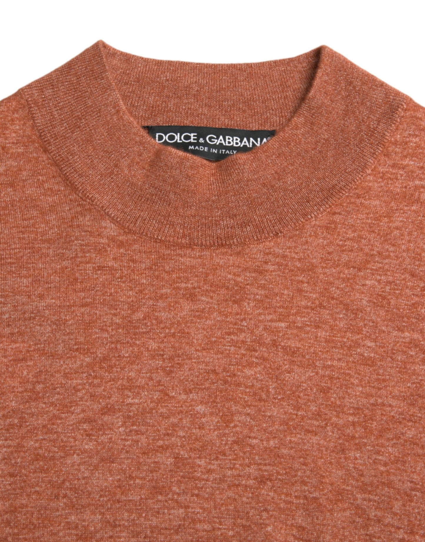 Dolce & Gabbana Silk-Cashmere Orange Crew Neck Sweater IT48 / M