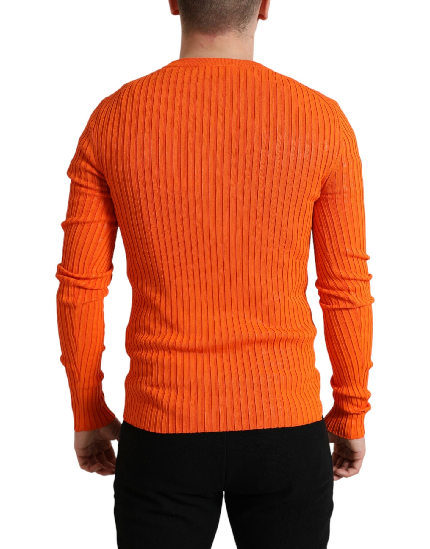 Dolce & Gabbana Sleek Sunset Orange Knitted Pullover Sweater IT48 / M