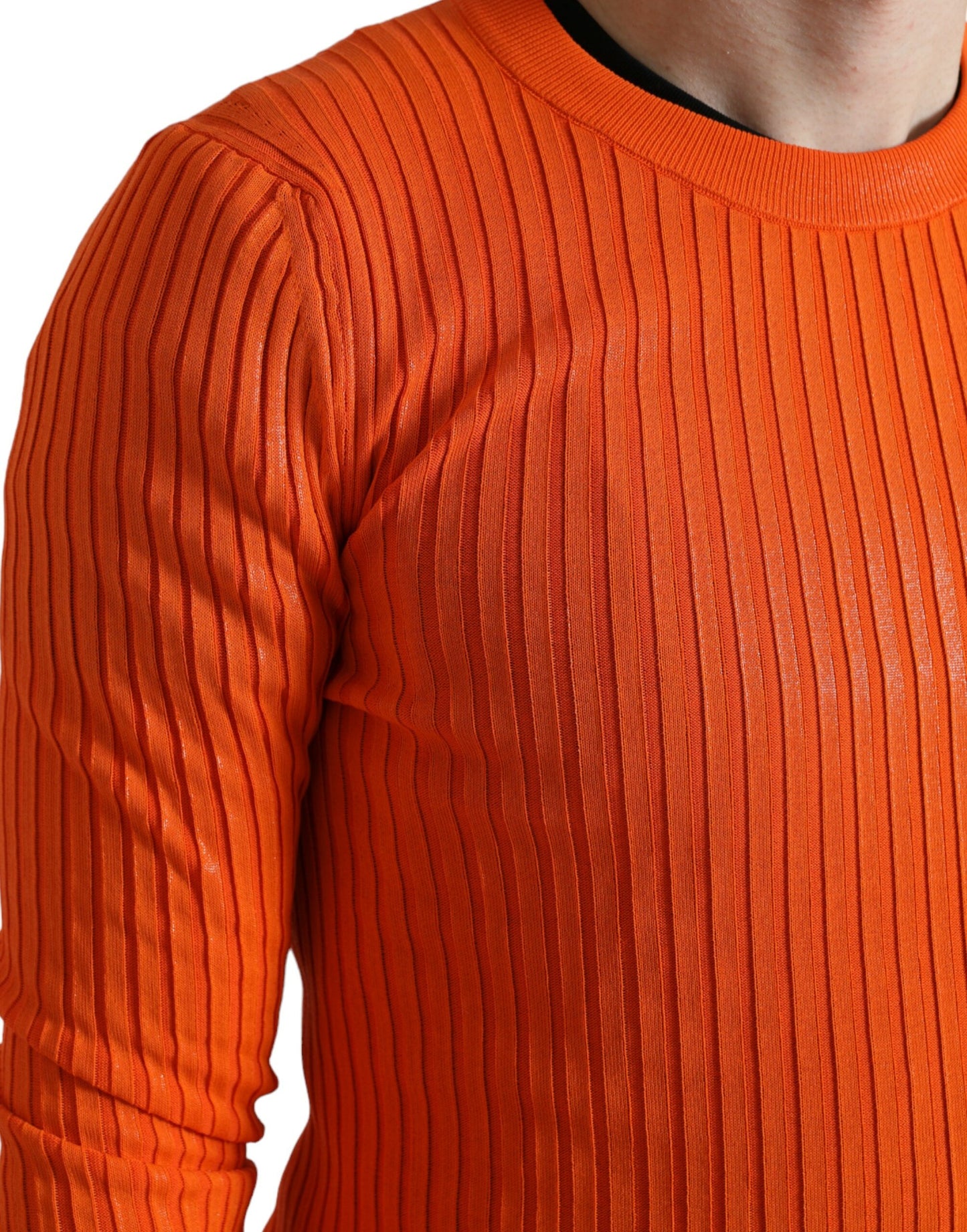 Dolce & Gabbana Sleek Sunset Orange Knitted Pullover Sweater IT48 / M