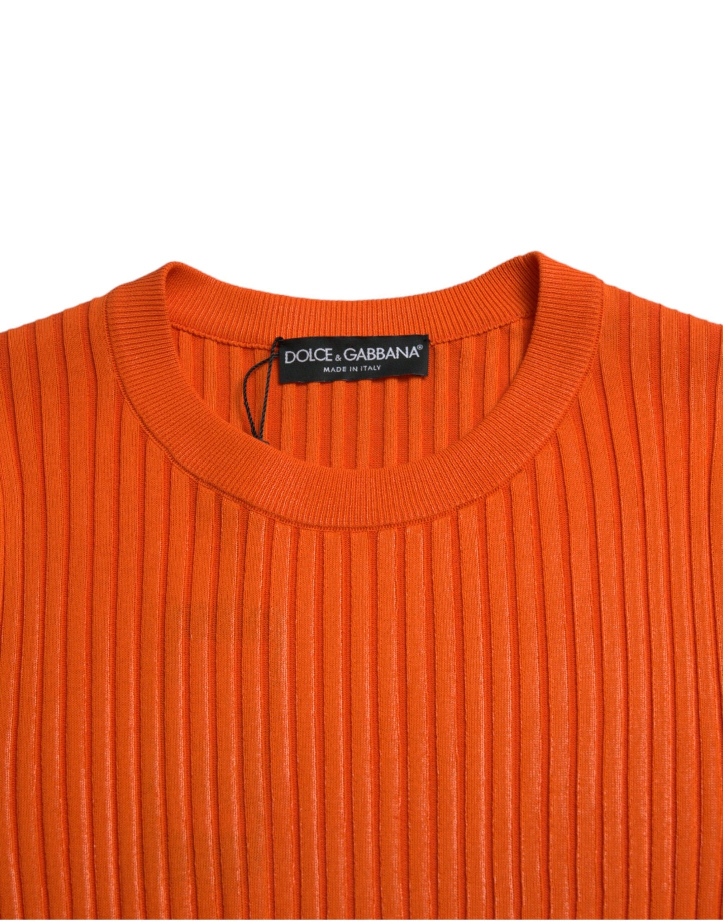 Dolce & Gabbana Sleek Sunset Orange Knitted Pullover Sweater IT48 / M