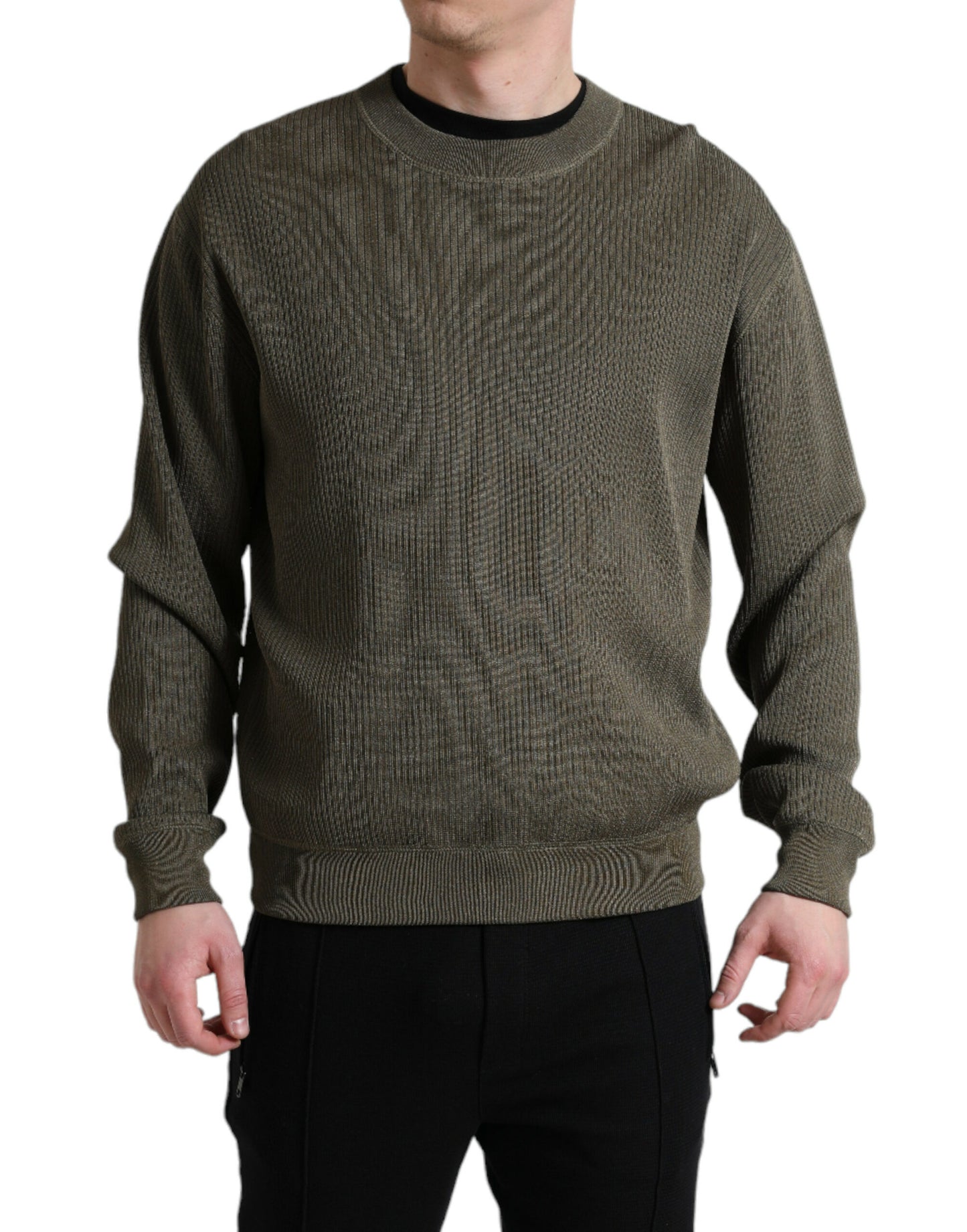 Dolce & Gabbana Elegant Green Crew Neck Sweater IT48 / M