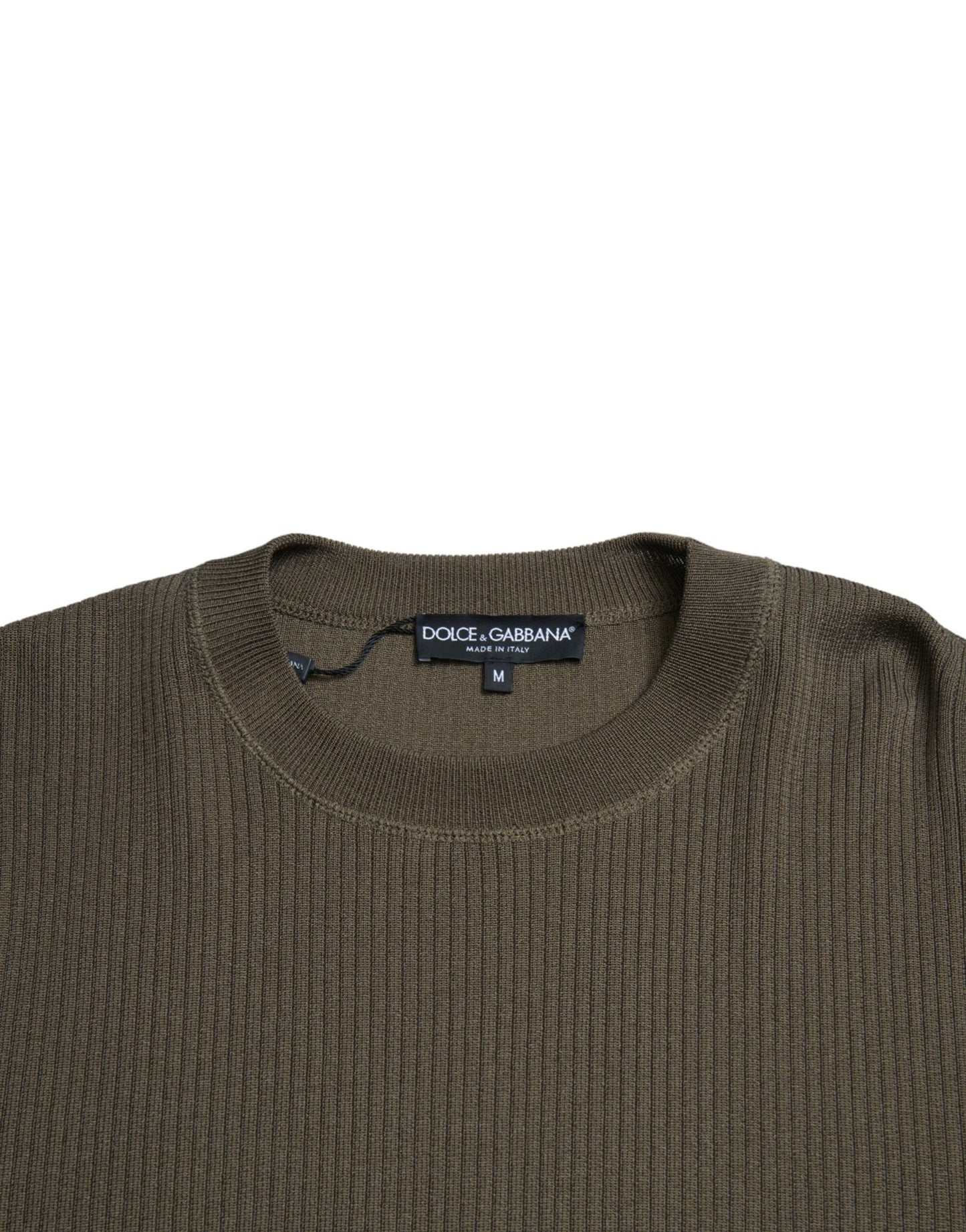 Dolce & Gabbana Elegant Green Crew Neck Sweater IT48 / M