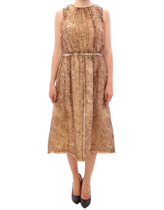 Dolce & Gabbana Elegant Silk Sleeveless Knee-Length Dress IT40 | S