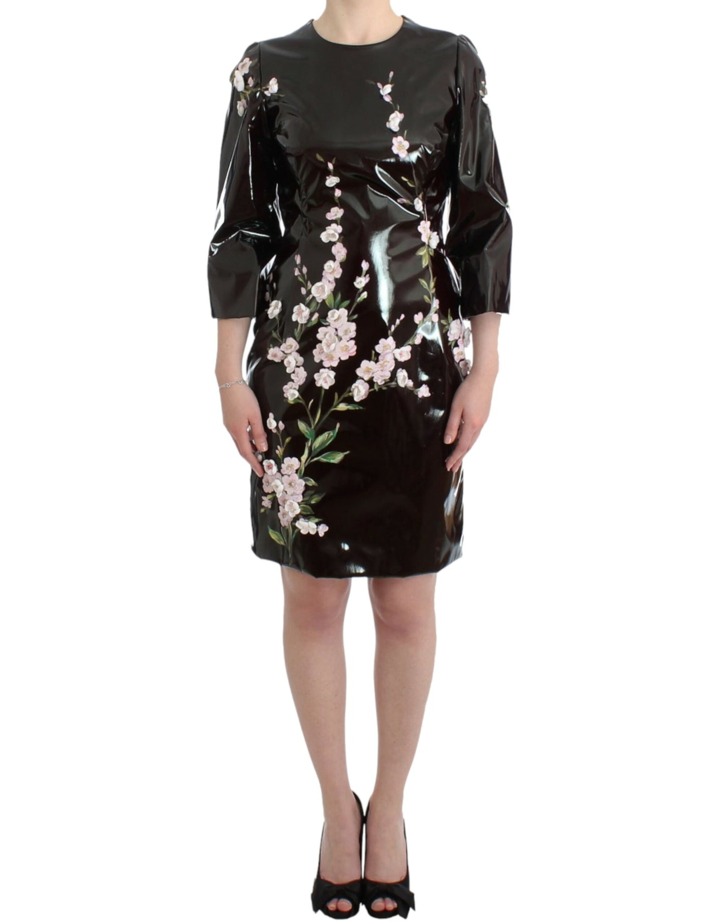 Dolce & Gabbana Elegant Floral Embellished Shift Dress IT42 / M