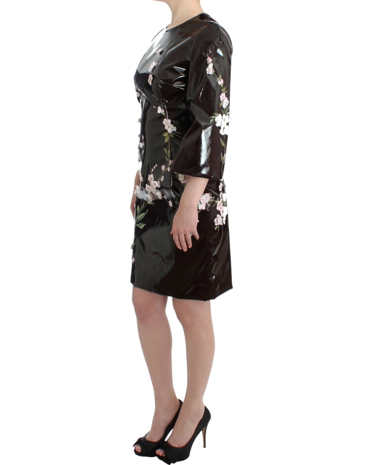 Dolce & Gabbana Elegant Floral Embellished Shift Dress IT42 / M