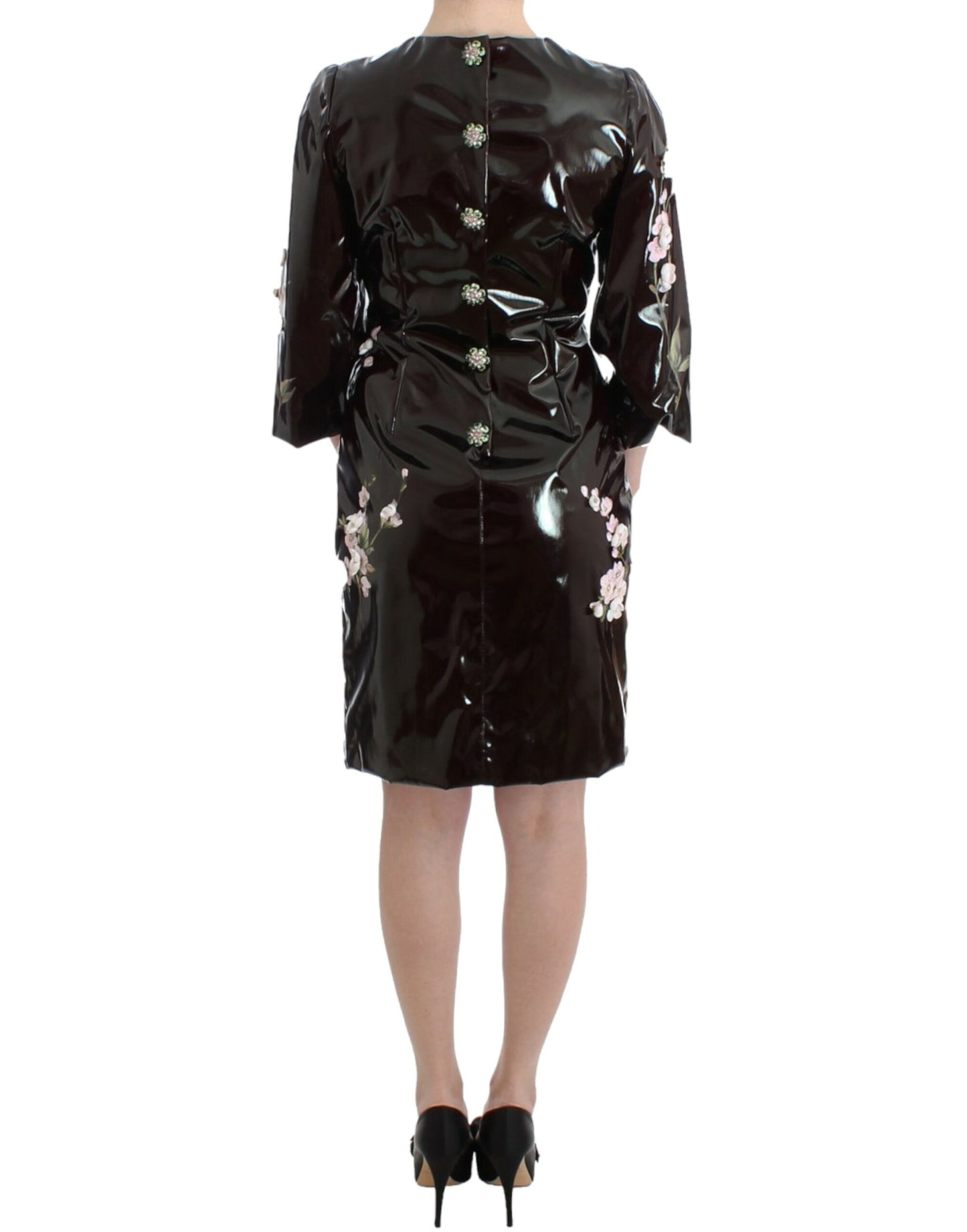 Dolce & Gabbana Elegant Floral Embellished Shift Dress IT42 / M