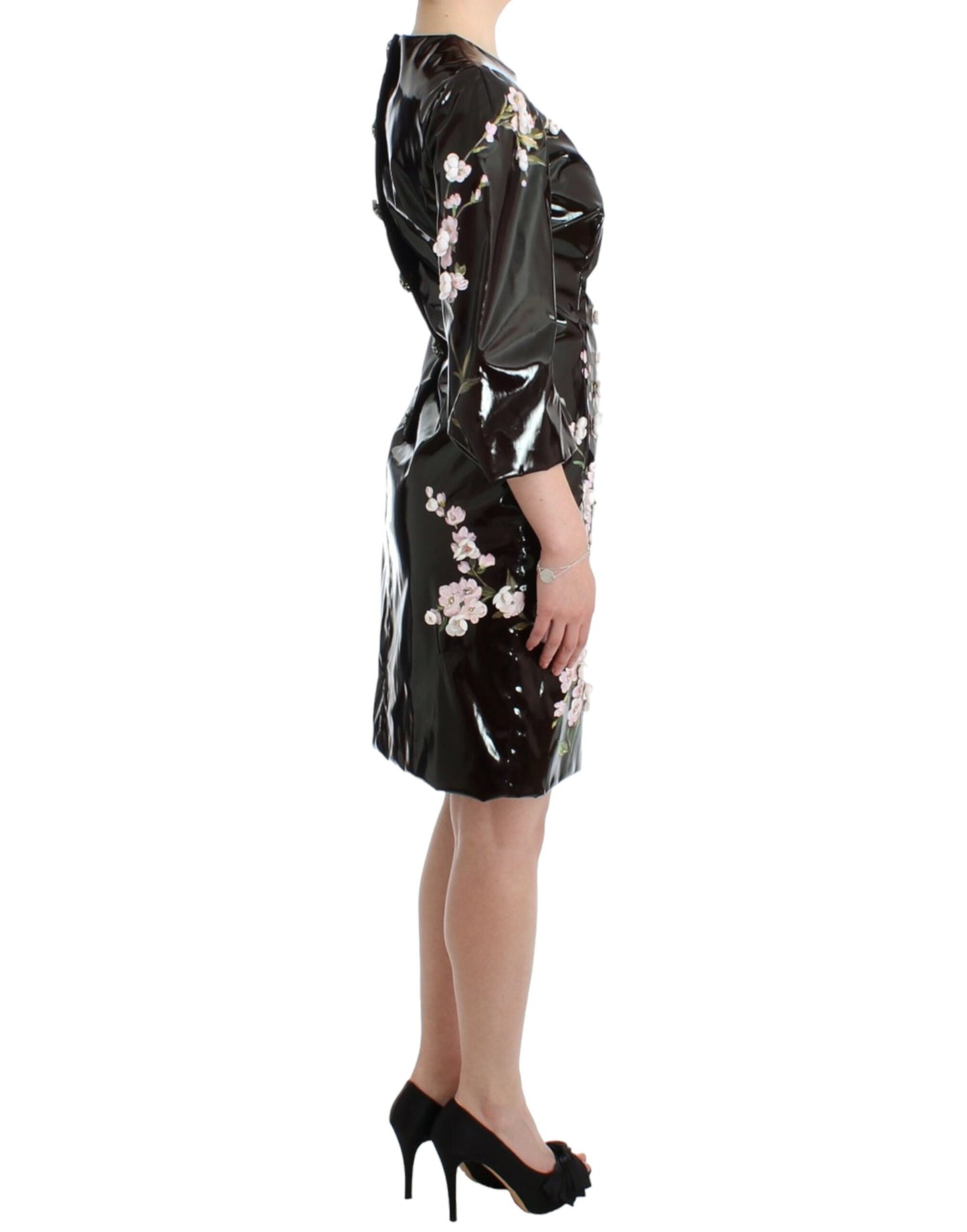 Dolce & Gabbana Elegant Floral Embellished Shift Dress IT42 / M