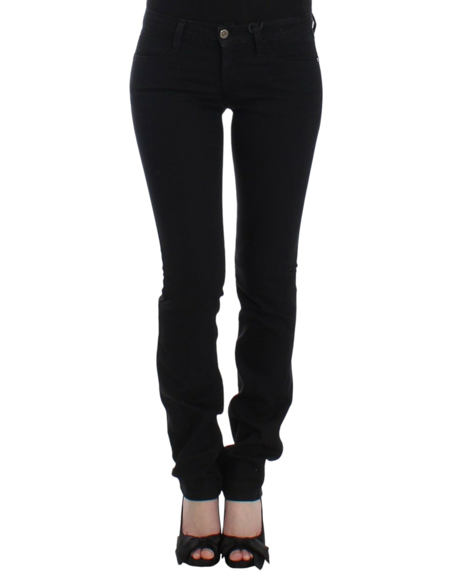 Costume National Elegant Black Straight Leg Jeans W26