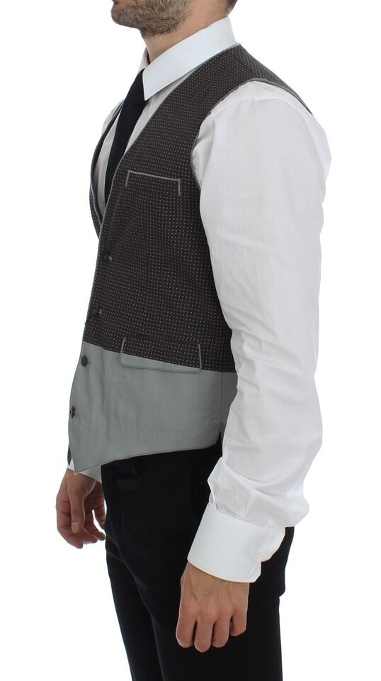 Dolce & Gabbana Elegant Gray Cotton Dress Vest IT46 / S