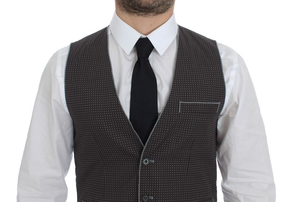 Dolce & Gabbana Elegant Gray Cotton Dress Vest IT46 / S