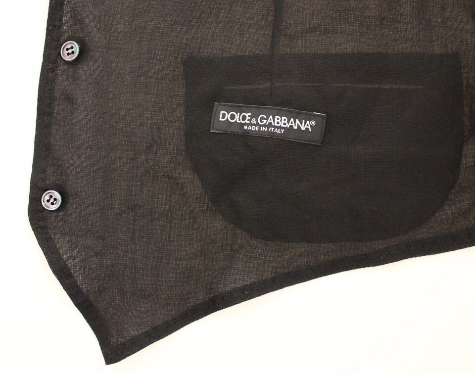 Dolce & Gabbana Elegant Black Wool Dress Vest IT46 / S