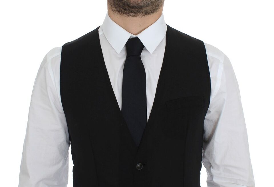 Dolce & Gabbana Elegant Black Wool Dress Vest IT46 / S