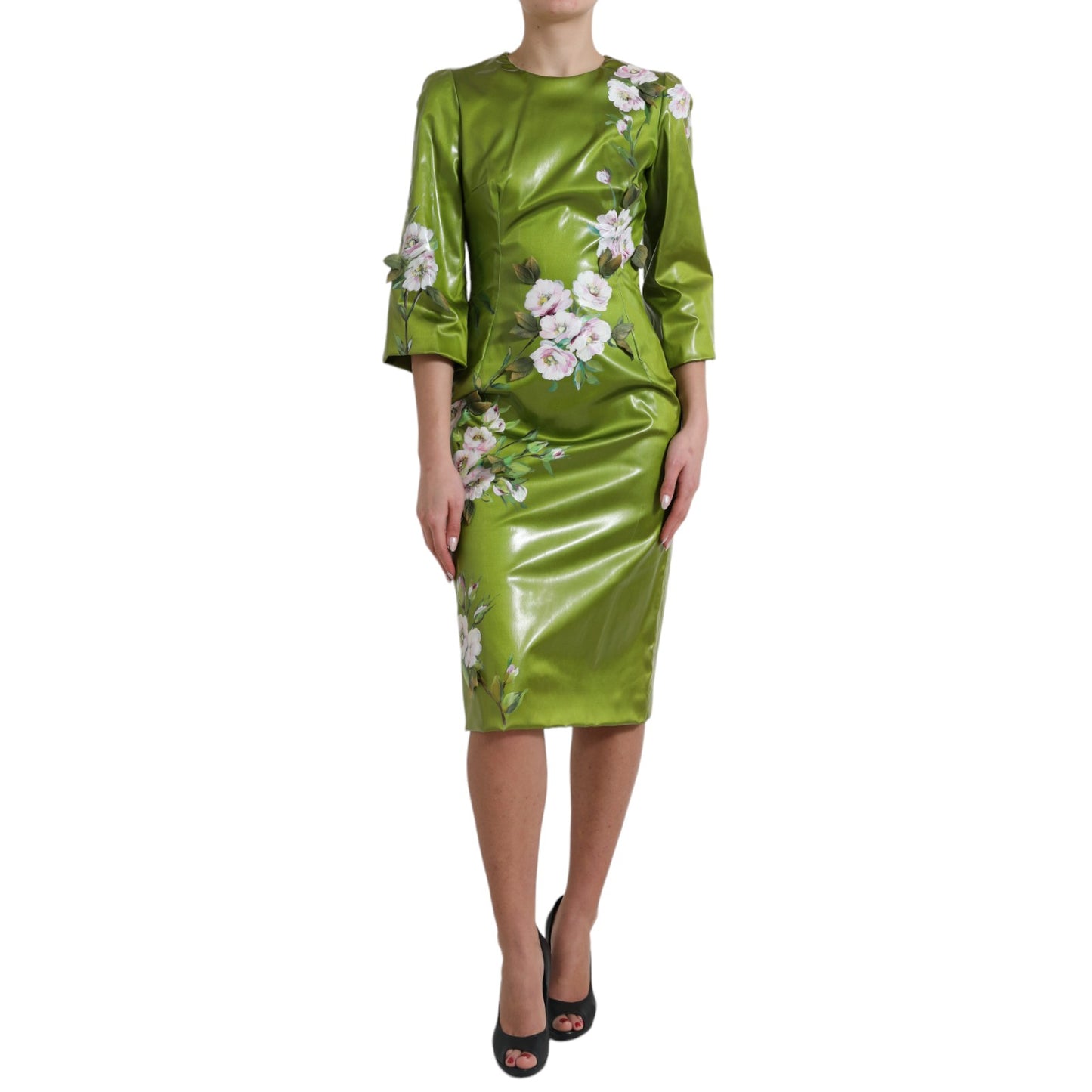 Dolce & Gabbana Floral Elegance Midi Sheath Dress IT40 | S